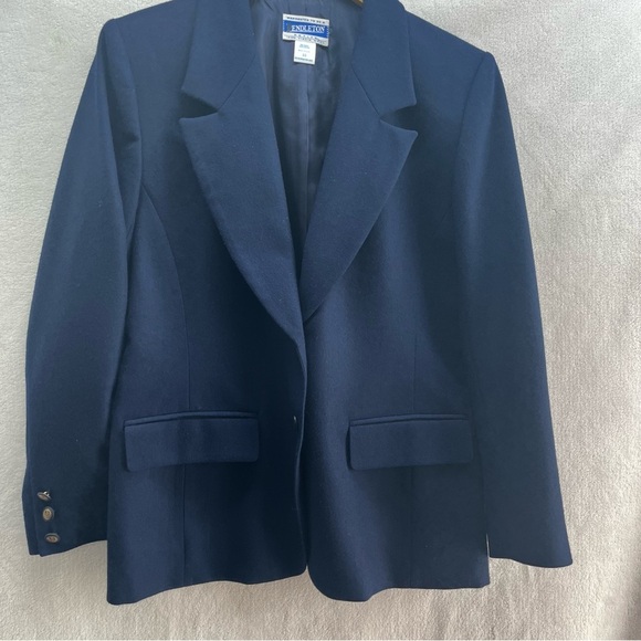 Vintage Pendleton 100% Virgin Wool Royal Blue Two Button Women's Blazer Size 10 - Picture 11 of 11